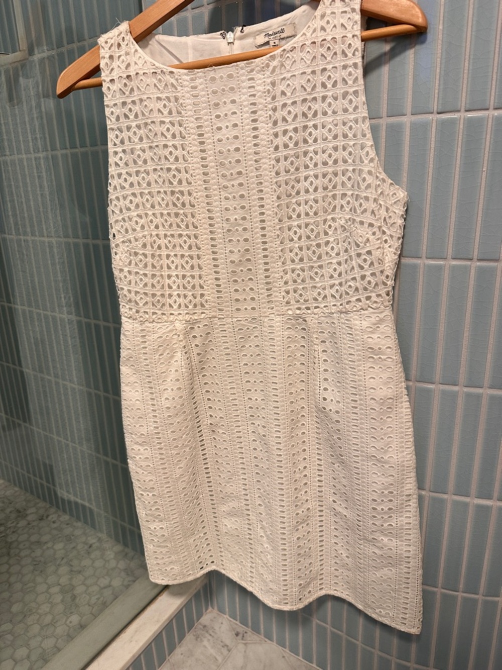 Madewell White Eyelet Sleeveless Mini Dress